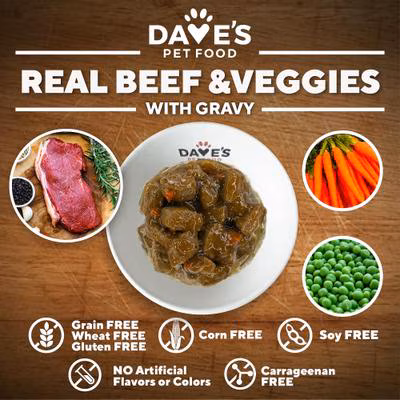 Dave’s STEWlicious Beef & Vegetable Stew Grain-Free Wet Dog Food, 13.2-oz can
