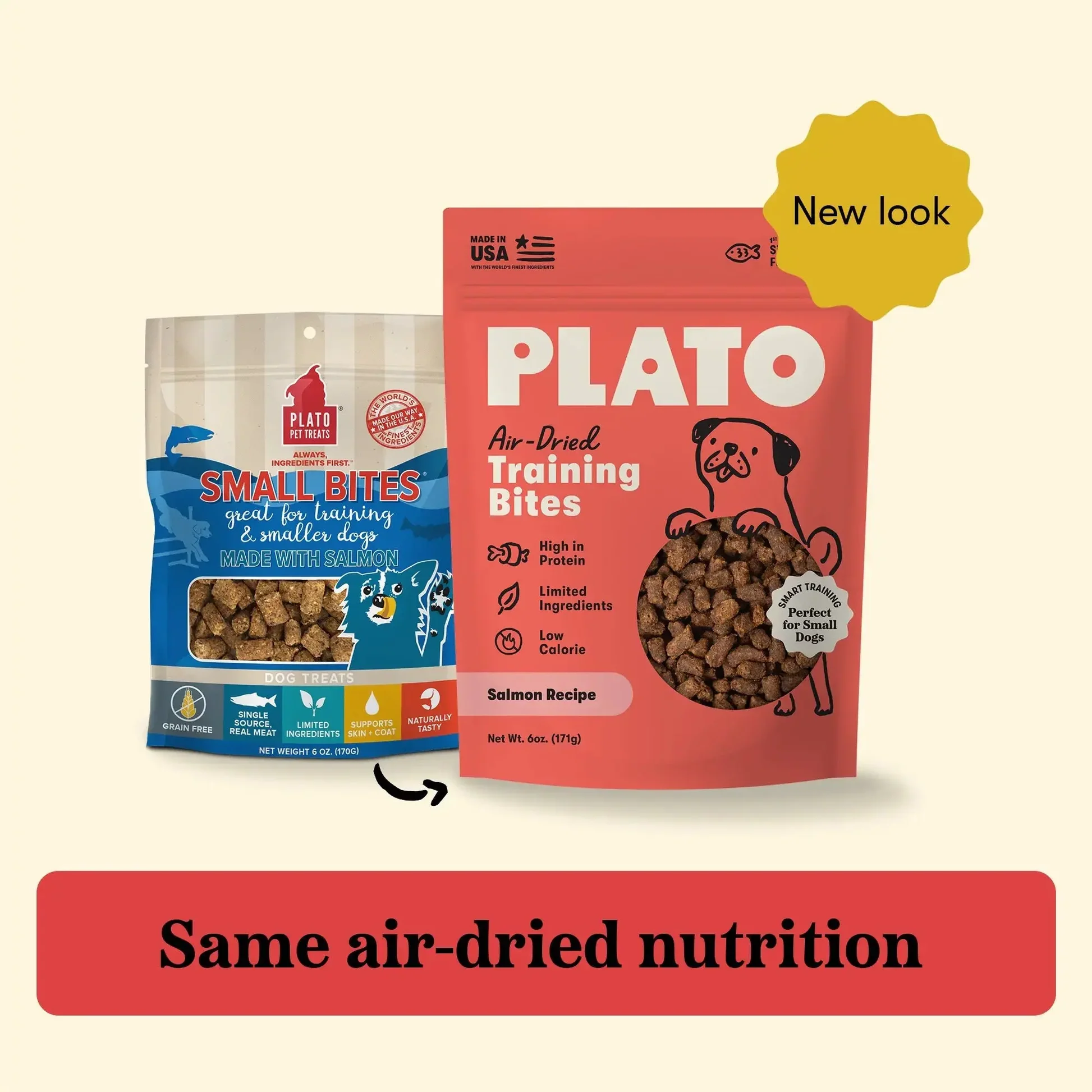 PLATO Small Bites Dog Treats Salmon - 2.5 oz.