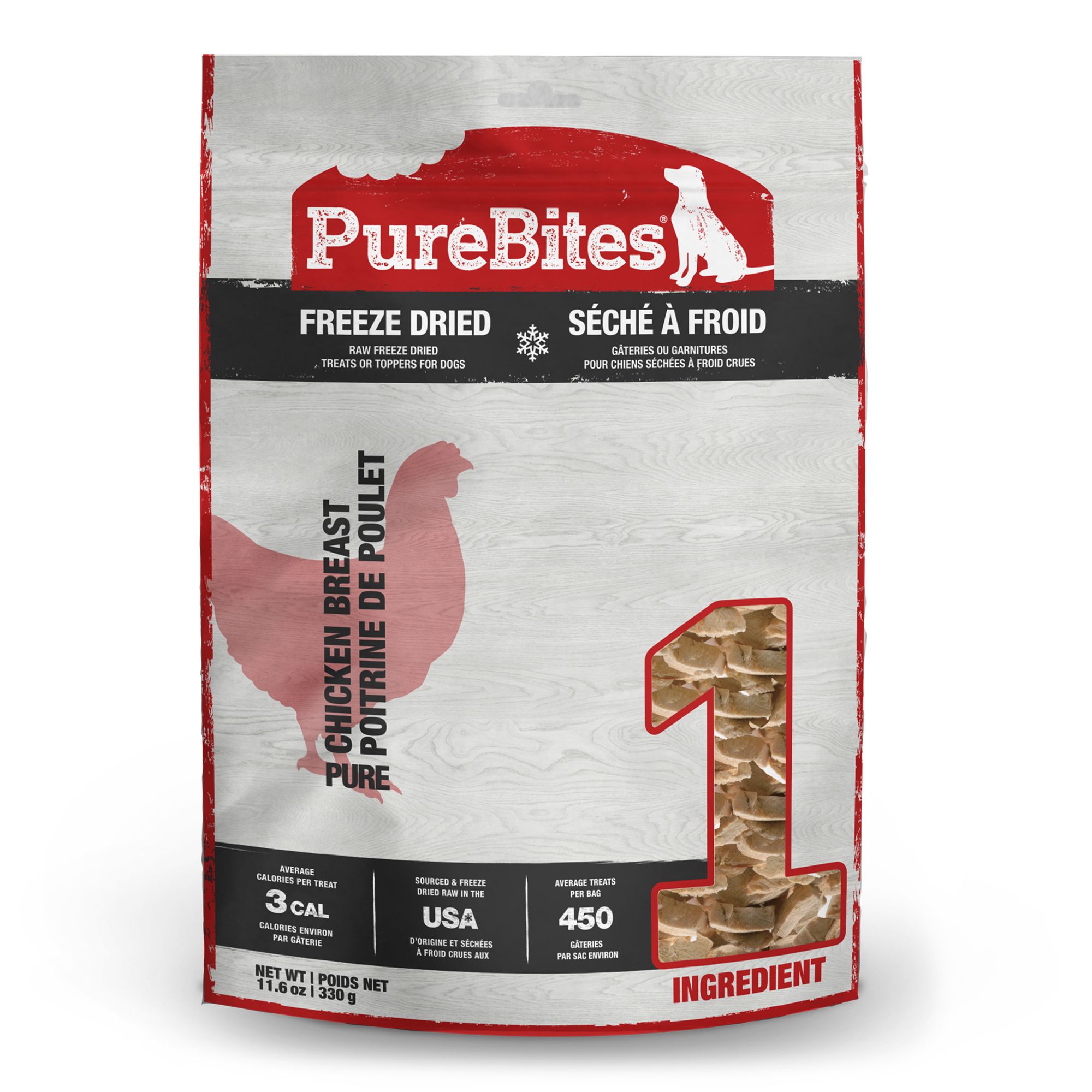 PureBites Freeze Dried Dog Treats or Toppers – Salmon, Chicken or Duck – 2.4 oz.
