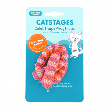 Petstages Catnip Plaque Pretzel Cat Toy – Cleans Teeth