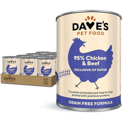 Dave’s 95% Premium Chicken & Beef L.I.D. for Dogs – 13 oz. can