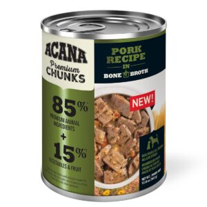 Acana Premium Chunks Pork in Bone Broth Grain-Free Wet Dog Food - 12.8 oz. can