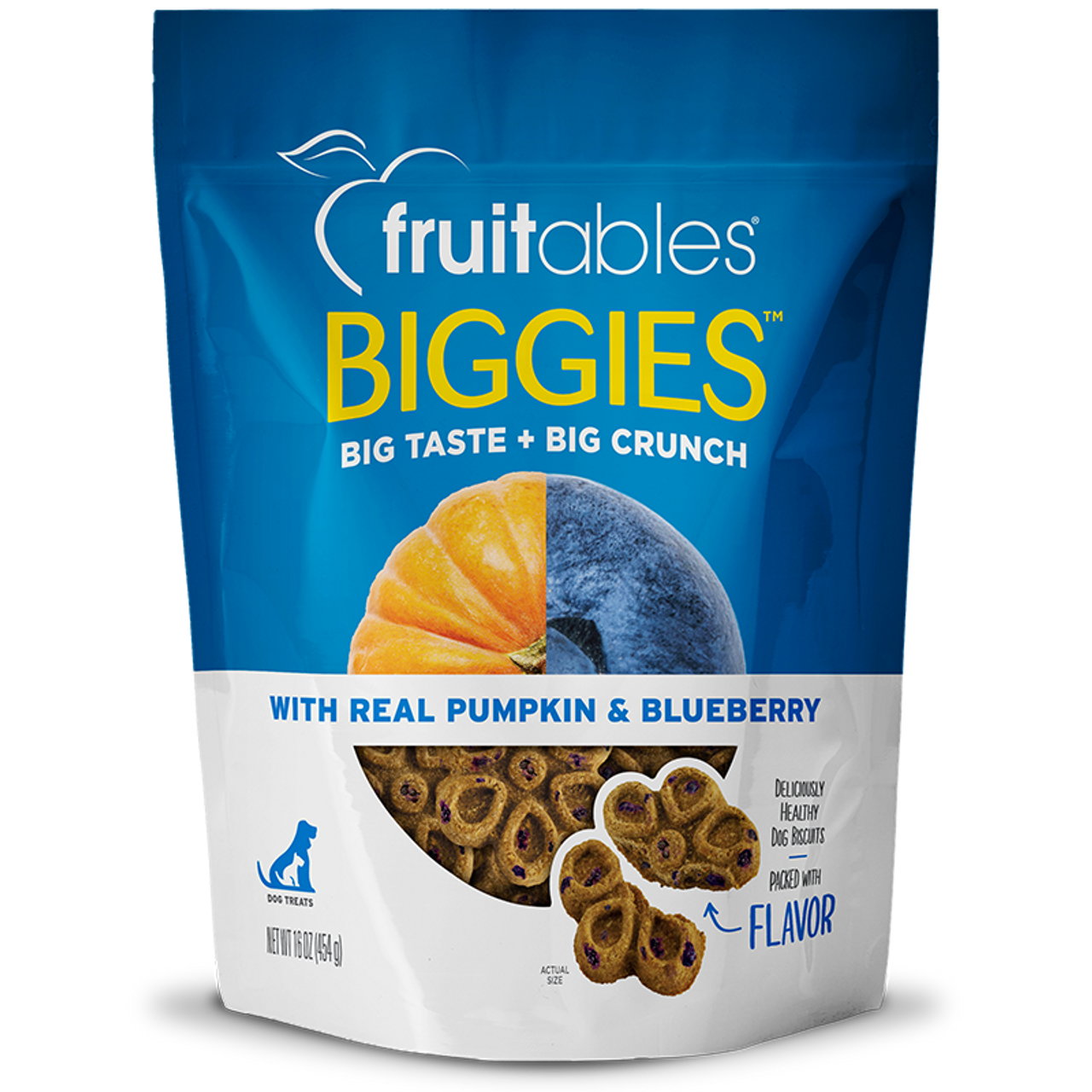 Fruitables Biggies Pumpkin & Blueberry Dog Treats – 16 oz.