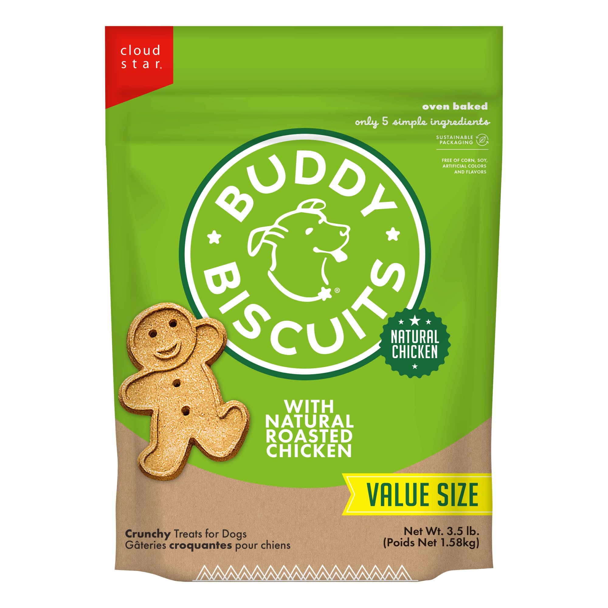 Buddy Biscuits Oven Baked with Roasted Chicken Dog Treats – 3.5 lb. bag