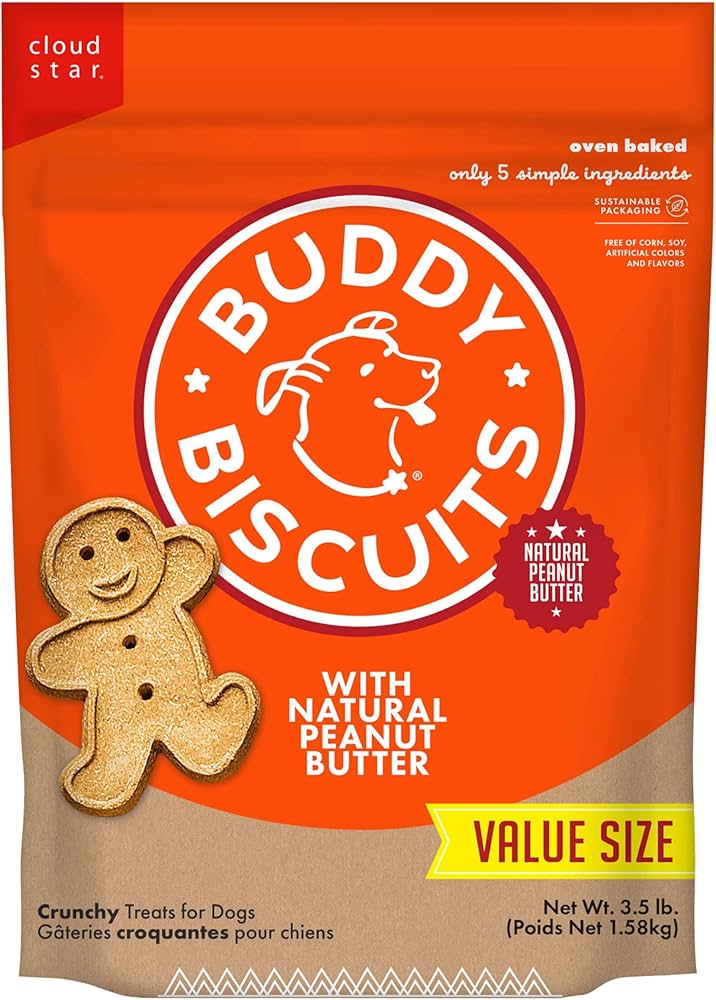 Buddy Biscuits Original Oven Baked with Peanut Butter Dog Treats – 3.5 lb. bag