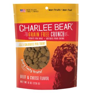 Charlee Bear Crunch Beef & Cheese Grain Free Dog Treats - 8 oz.