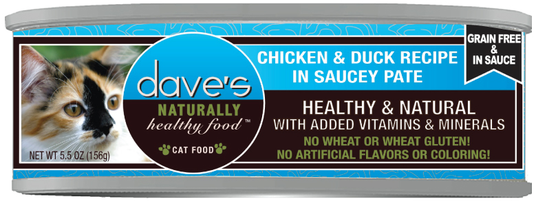 Dave’s Grain Free Chicken & Duck Saucey Pate Dinner – 5.5 oz.