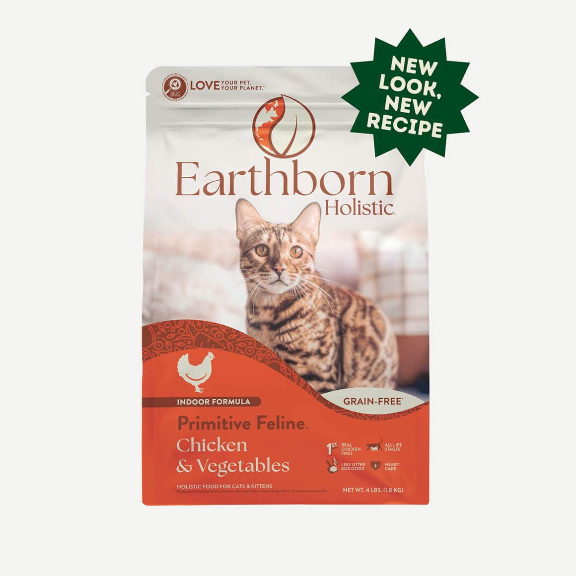 Earthborn Primitive Feline Chicken & Vegetables Indoor Formula Grain Free- 12.5 lb.