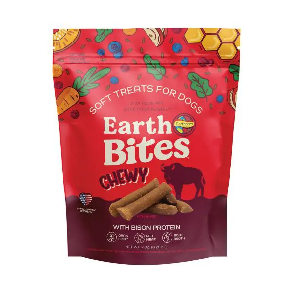 Earthborn EarthBites Chewy Dog Treats – Bison – 7 oz.