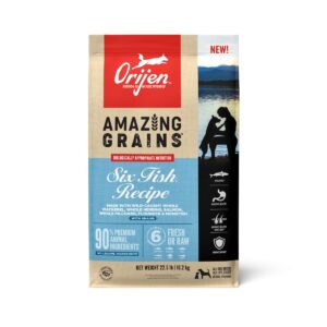 ORIJEN Amazing Grains Six Fish Recipe Dry Dog Food, 22.5-lb.