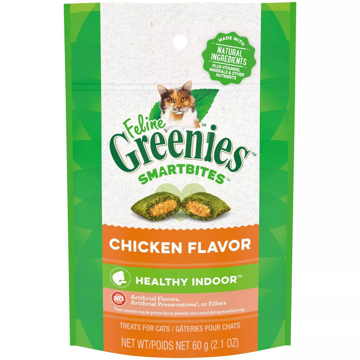 Feline Greenies Smartbites Healthy Indoor Soft & Crunchy Chicken