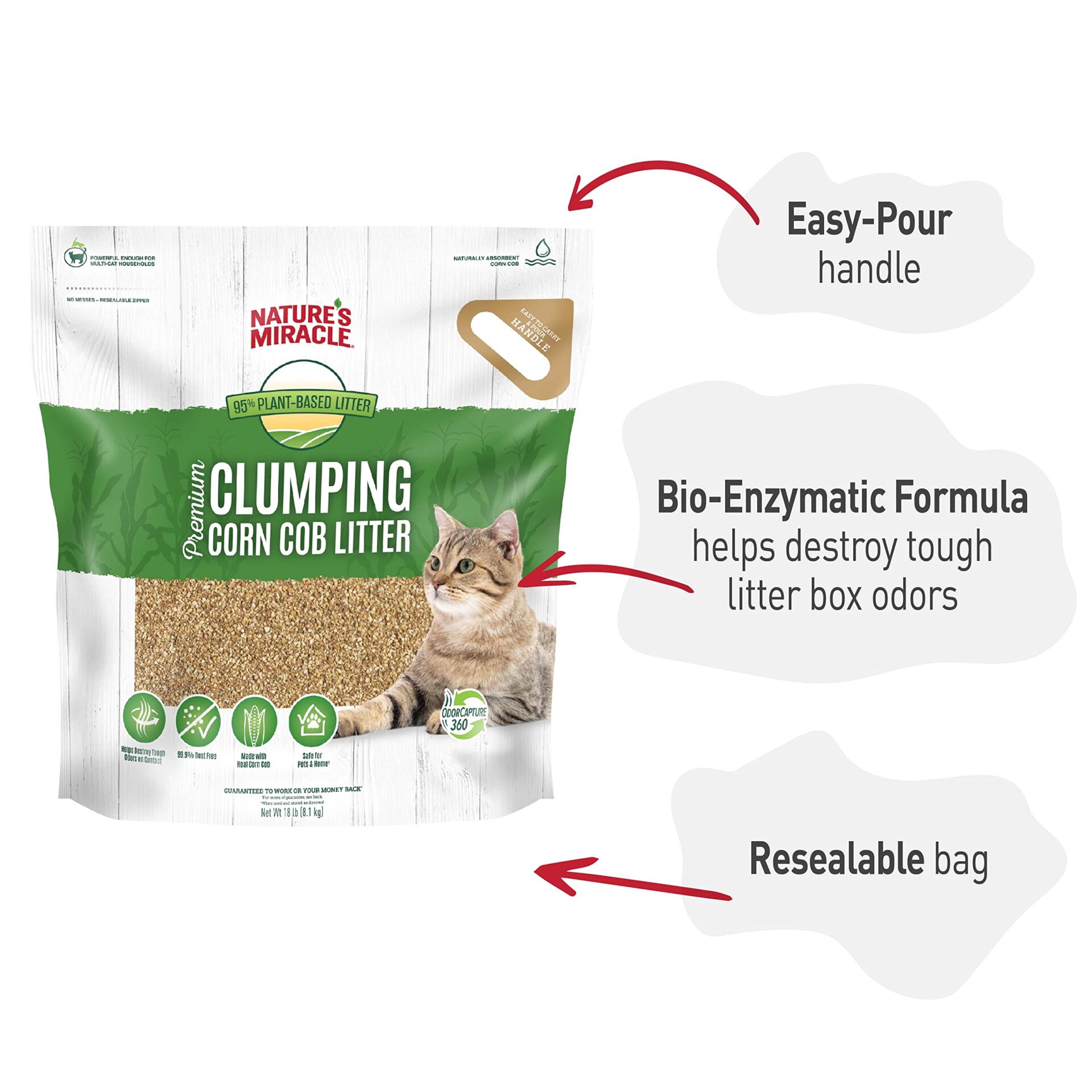 Nature’s Miracle Odor Control Clumping Cat Litter – 10 lb.