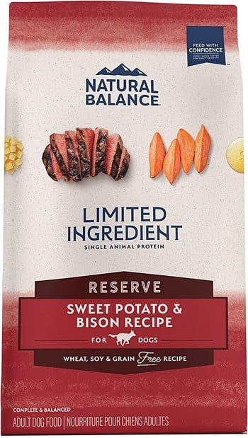 Natural Balance Reserve L.I.D. Sweet Potato & Bison – 22 lb.