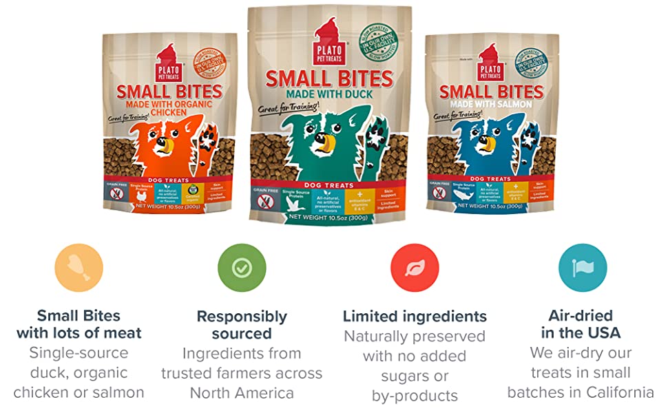 PLATO Small Bites Dog Treats – 2.5 oz.