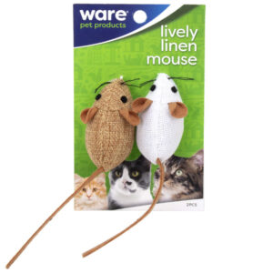 Ware Lively Linen Mouse Cat Toy - 2 pk.