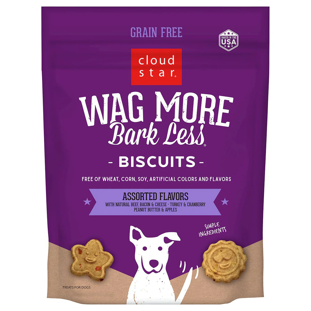 Wag More Bark Less Grain Free Assorted Flavors Dog Biscuits – 14 oz.