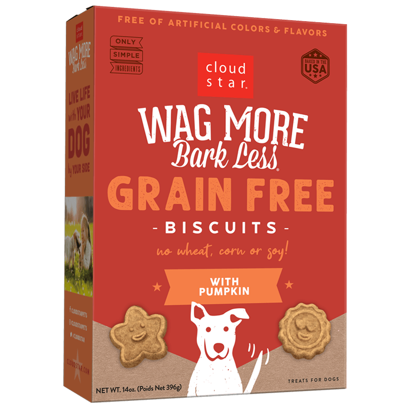 Wag More Bark Less Grain Free Crunch Pumpkin Dog Treat – 14 oz.