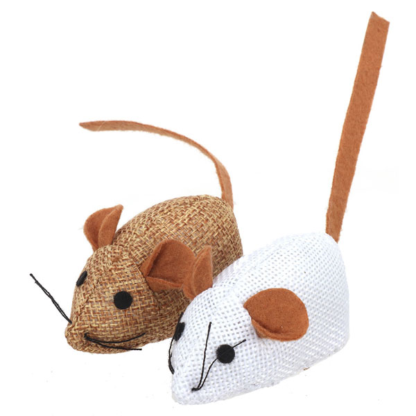 Ware Lively Linen Mouse Cat Toy – 2 pk.