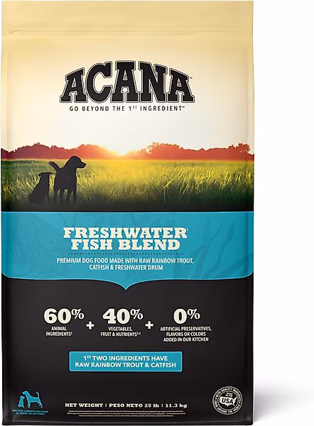 Acana Heritage Freshwater Fish – 25lbs