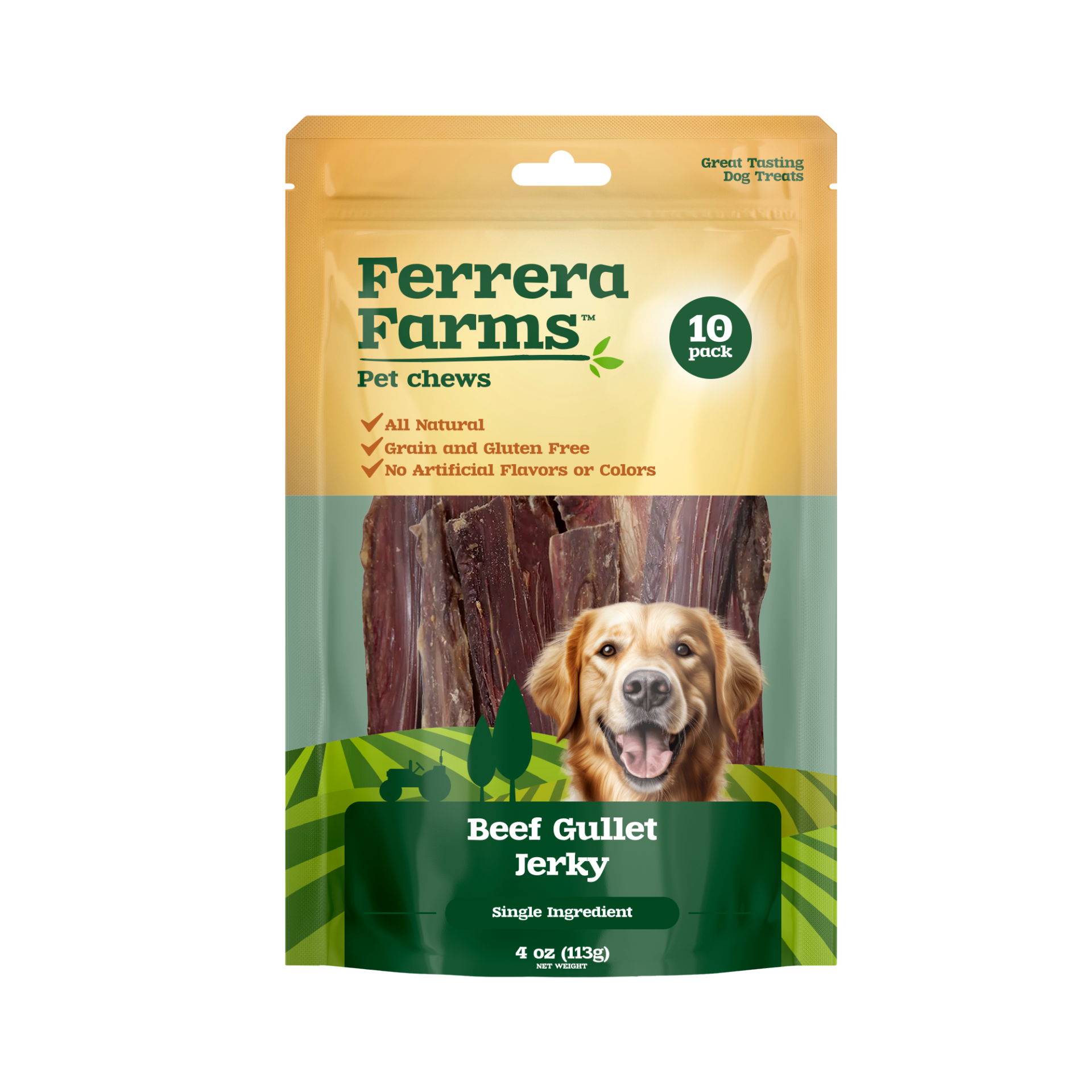 Ferrera Farms Beef Gullet Jerky – 10 pk.