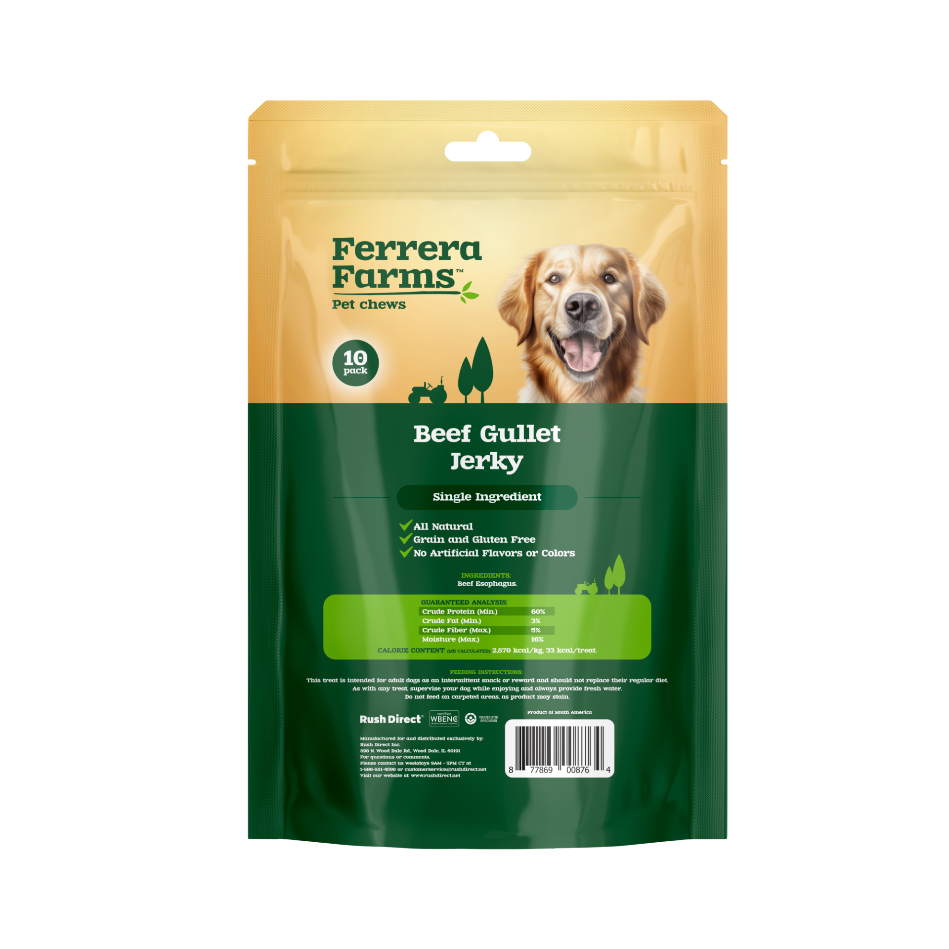 Ferrera Farms Beef Gullet Jerky – 10 pk.