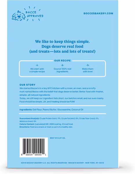 Bocce’s Bakery Daily Support Hip and Peanut Butter Dog Treat – 12 oz.