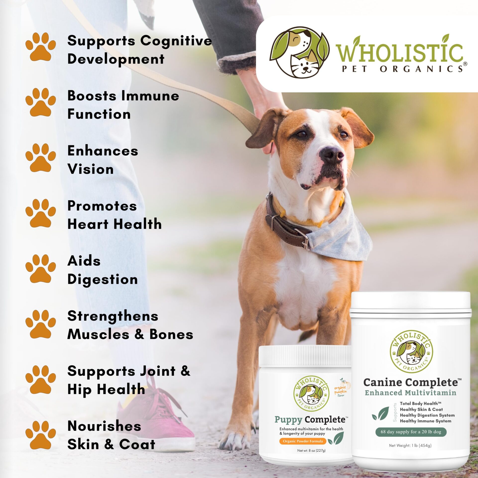 Wholistic Pet Organics – Organic Pumpkin Canine Complete Daily Multivitamin – 1 lb.