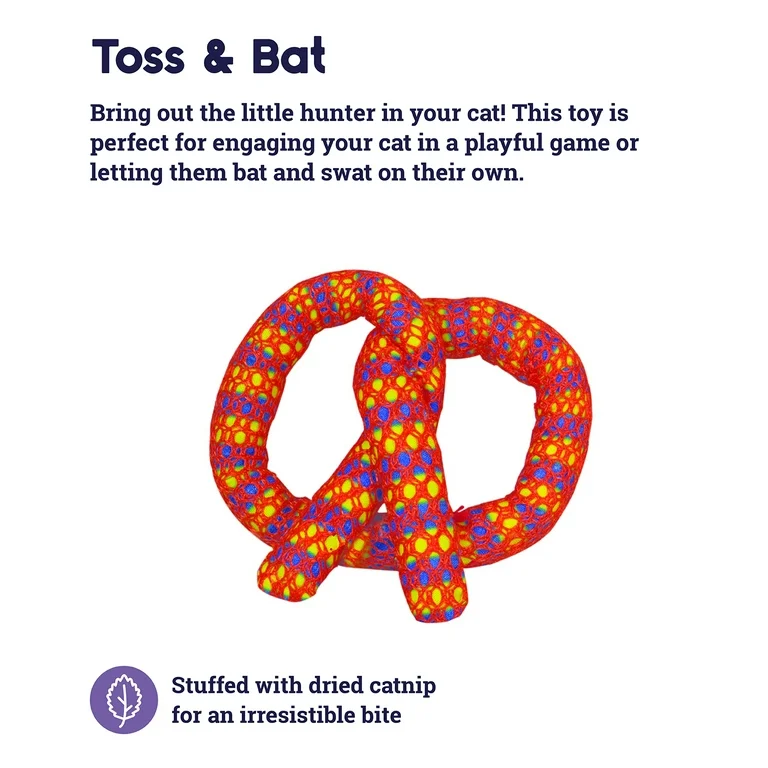 Petstages Catnip Plaque Pretzel Cat Toy – Cleans Teeth