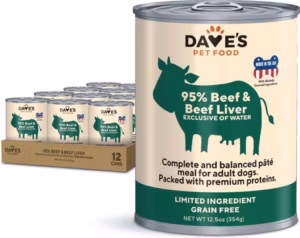 Dave's 95% Premium Beef & Beef Liver L.I.D. Dog Food - 13 oz. can