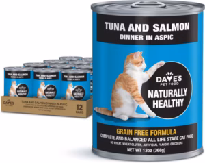 Dave's Naturally Healthy Grain-Free Tuna and Salmon Dinner in Aspic Canned Cat Food - 13 oz.