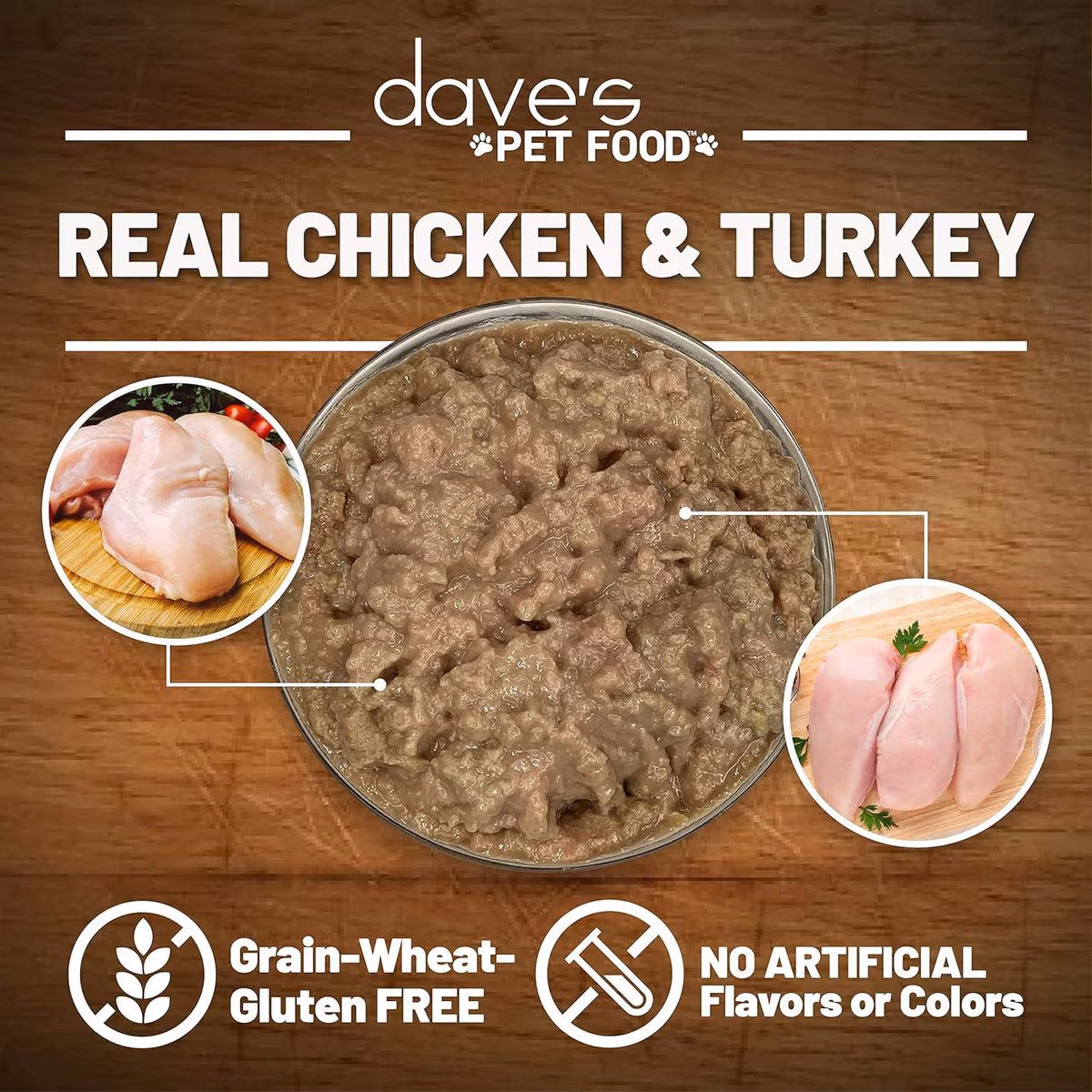 Dave’s Grain Free Chicken & Turkey Saucey Pate Dinner – 5.5 oz.