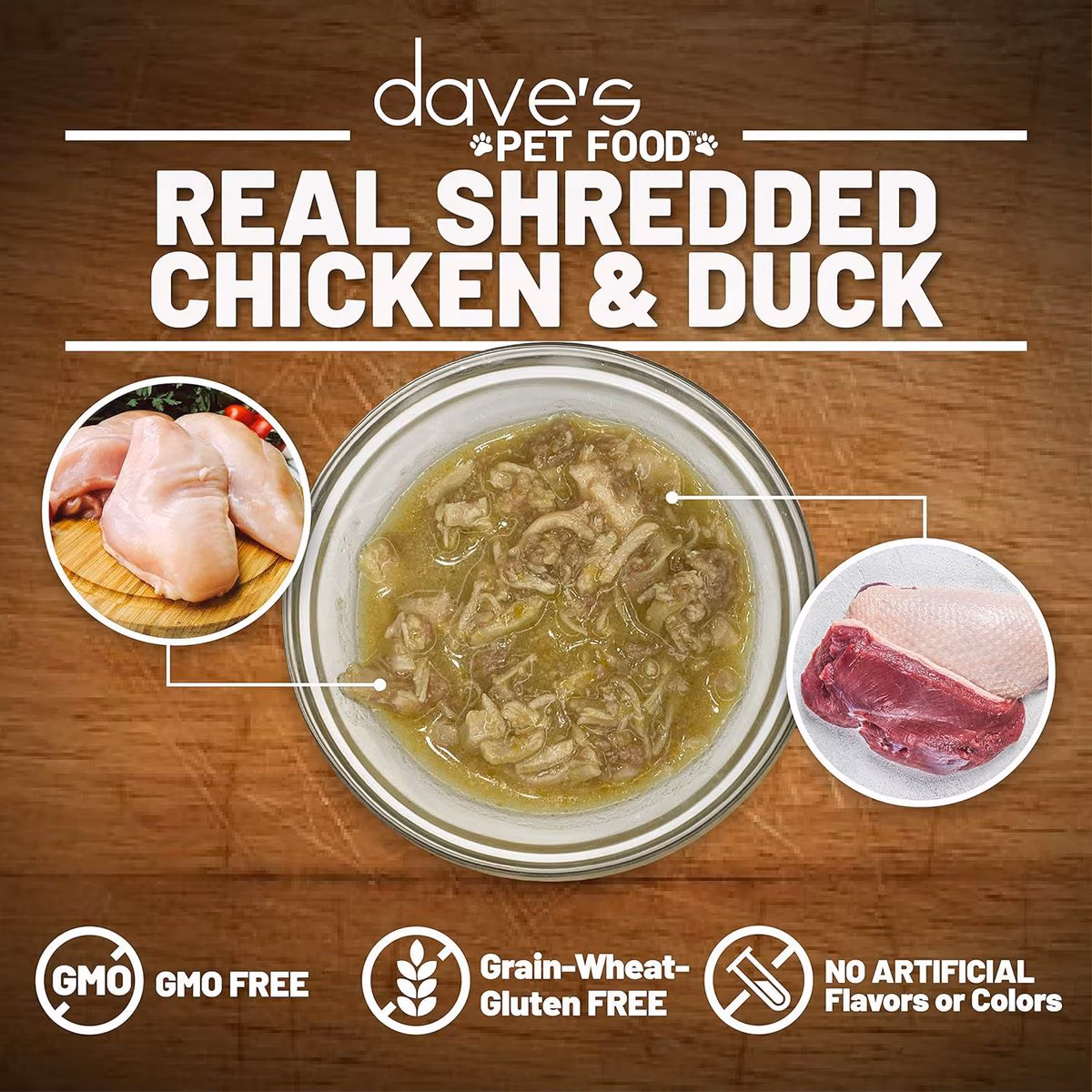Dave’s Naturally Healthy Shredded Chicken & Duck Cat Food – 2.8 oz.