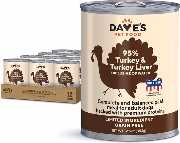 Dave’s 95% Premium Turkey L.I.D. Dog Food – 13 oz. can