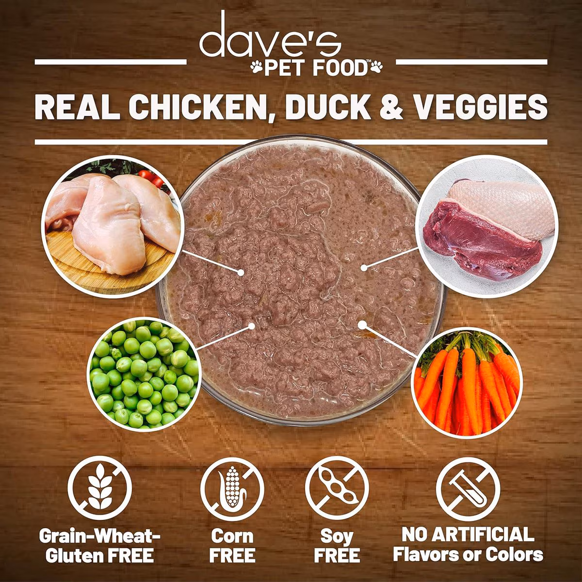 Dave’s GRAVYlicious Chicken & Duck w/ Veggies Pate – 12 oz.