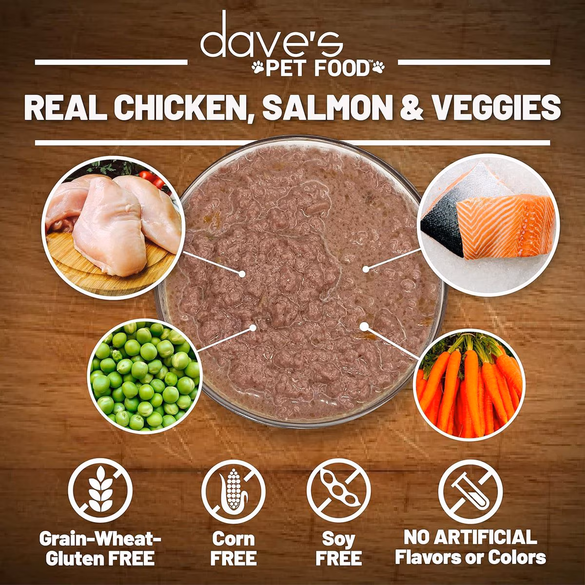 Dave’s GRAVYlicious Chicken & Salmon w/ Veggies Pate – 12 oz.