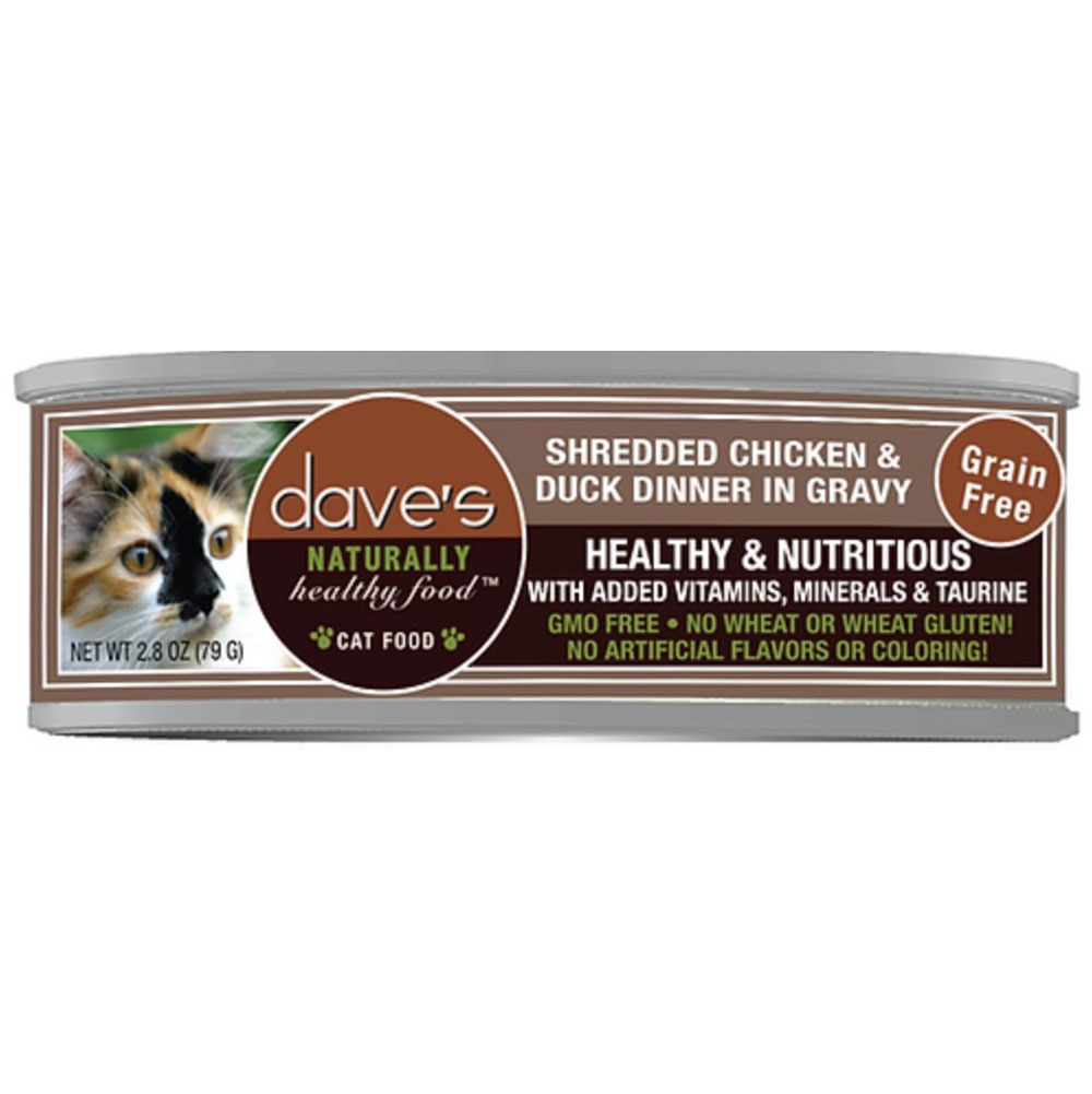 Dave’s Naturally Healthy Shredded Chicken & Duck Cat Food – 2.8 oz.