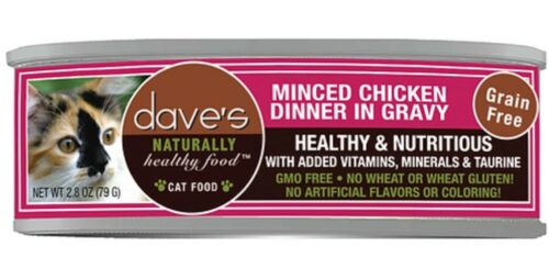 Dave’s Naturally Healthy Minced Chicken Cat Food – 2.8 oz.