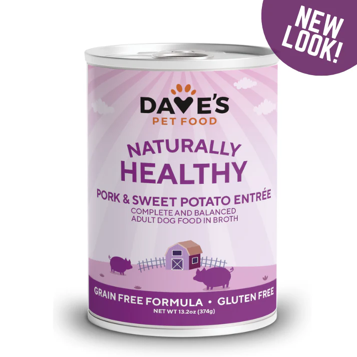 Dave’s Naturally Healthy Pork & Sweet Potato Entree Dog Food – 13 oz. can
