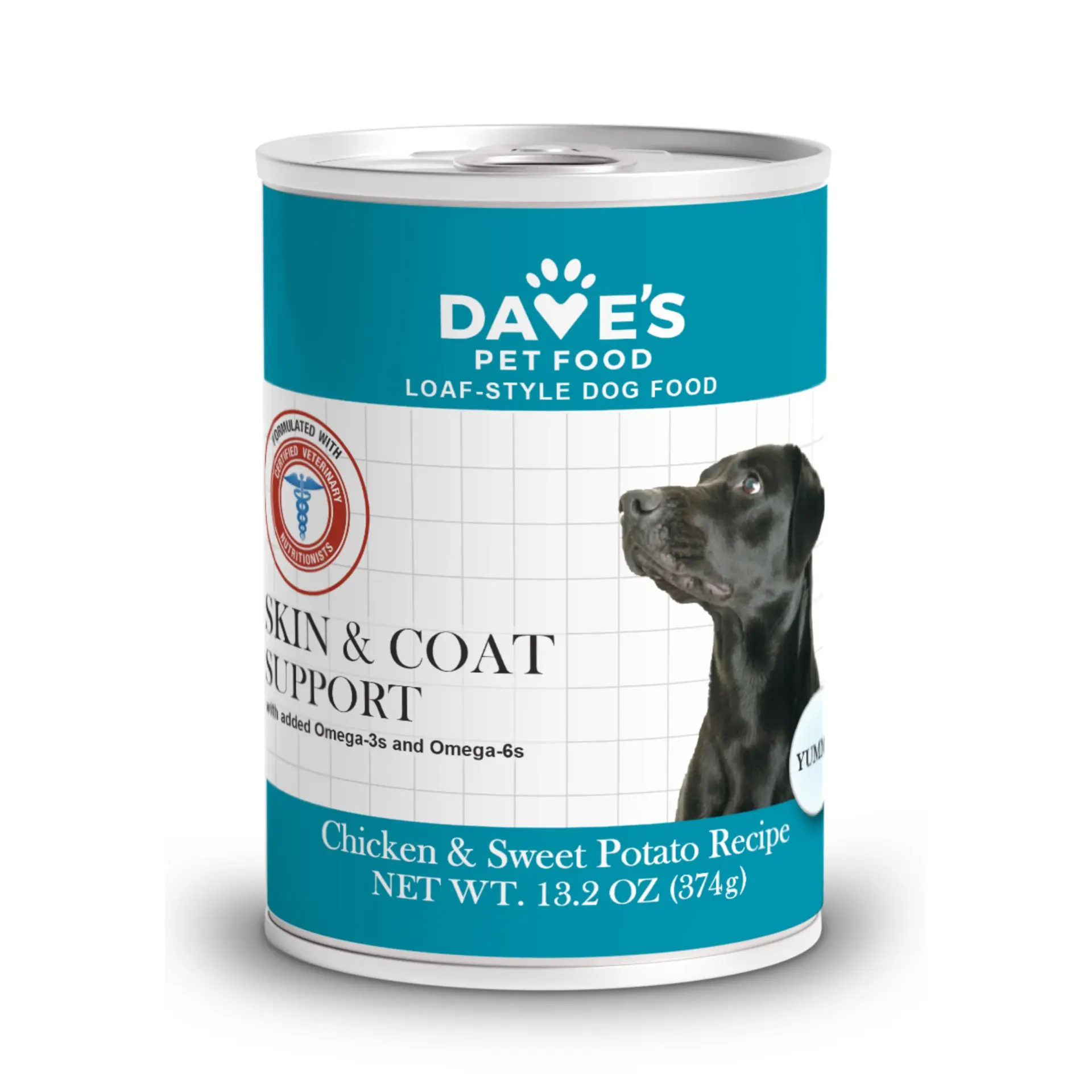 Dave’s Restricted Skin & Coat Support, Chicken & Sweet Potato Recipe for Dogs – 13.2 oz. can