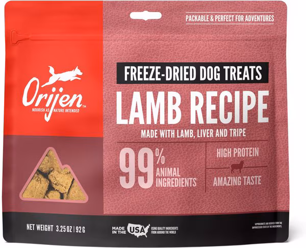 Orijen Grass-Fed Lamb Freeze-Dried Dog Treats – 3.25 oz.