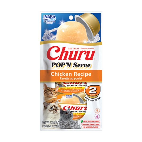 Inaba Churu POP’N Serve Chicken Recipe Cat – 2 pk.