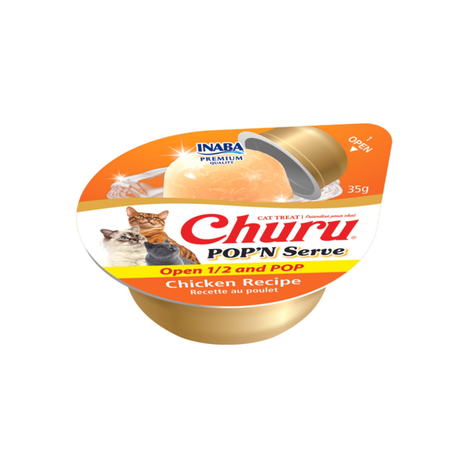 Inaba Churu POP’N Serve Chicken Recipe Cat – 2 pk.