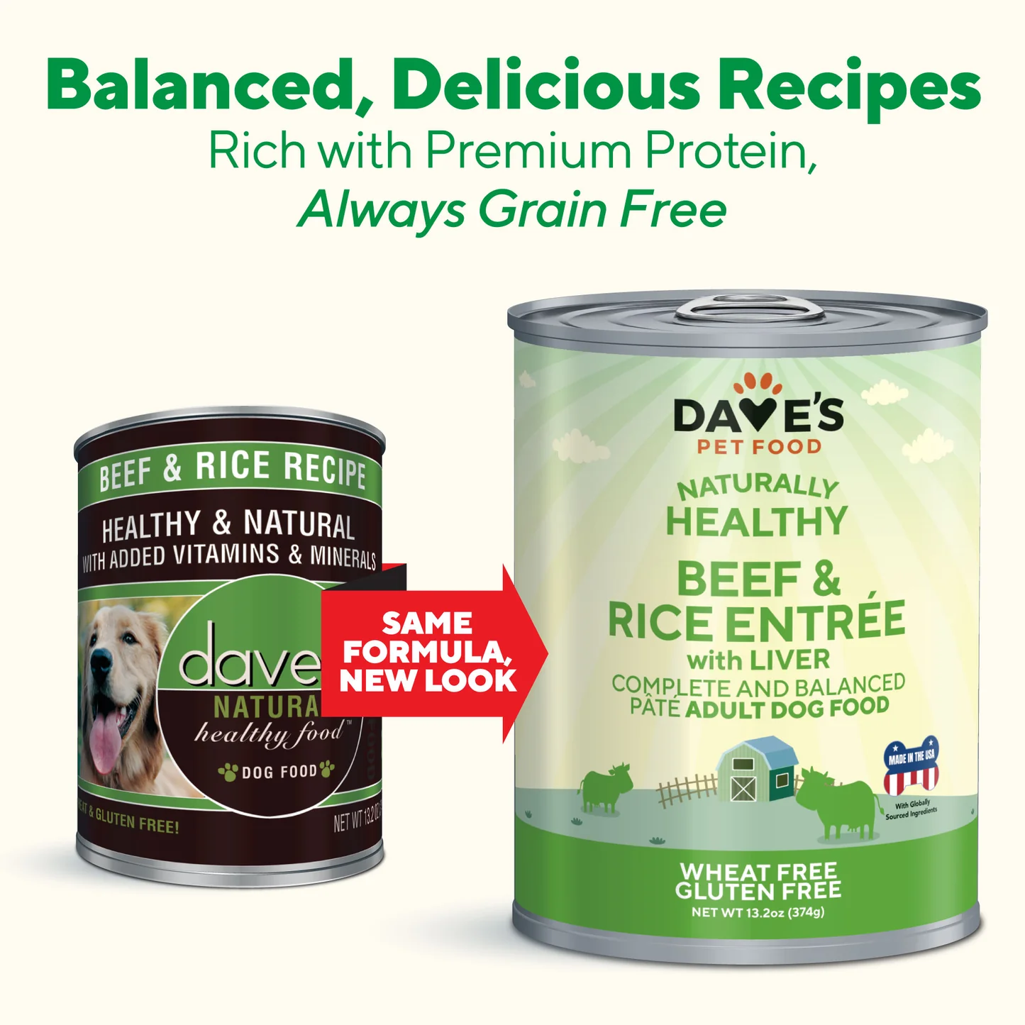 Dave’s Naturally Healthy Beef & Rice Dog Food – 13 oz.