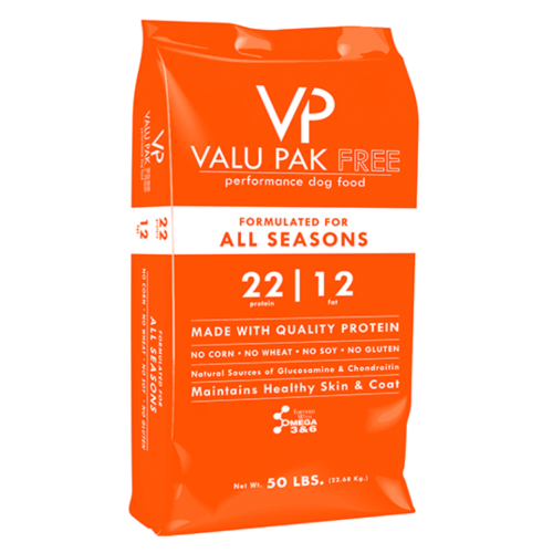 Valu-Pak Free 22/12 All Seasons Dog Food – 50 lb.