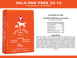 Valu-Pak Free 22/12 All Seasons Dog Food – 50 lb.