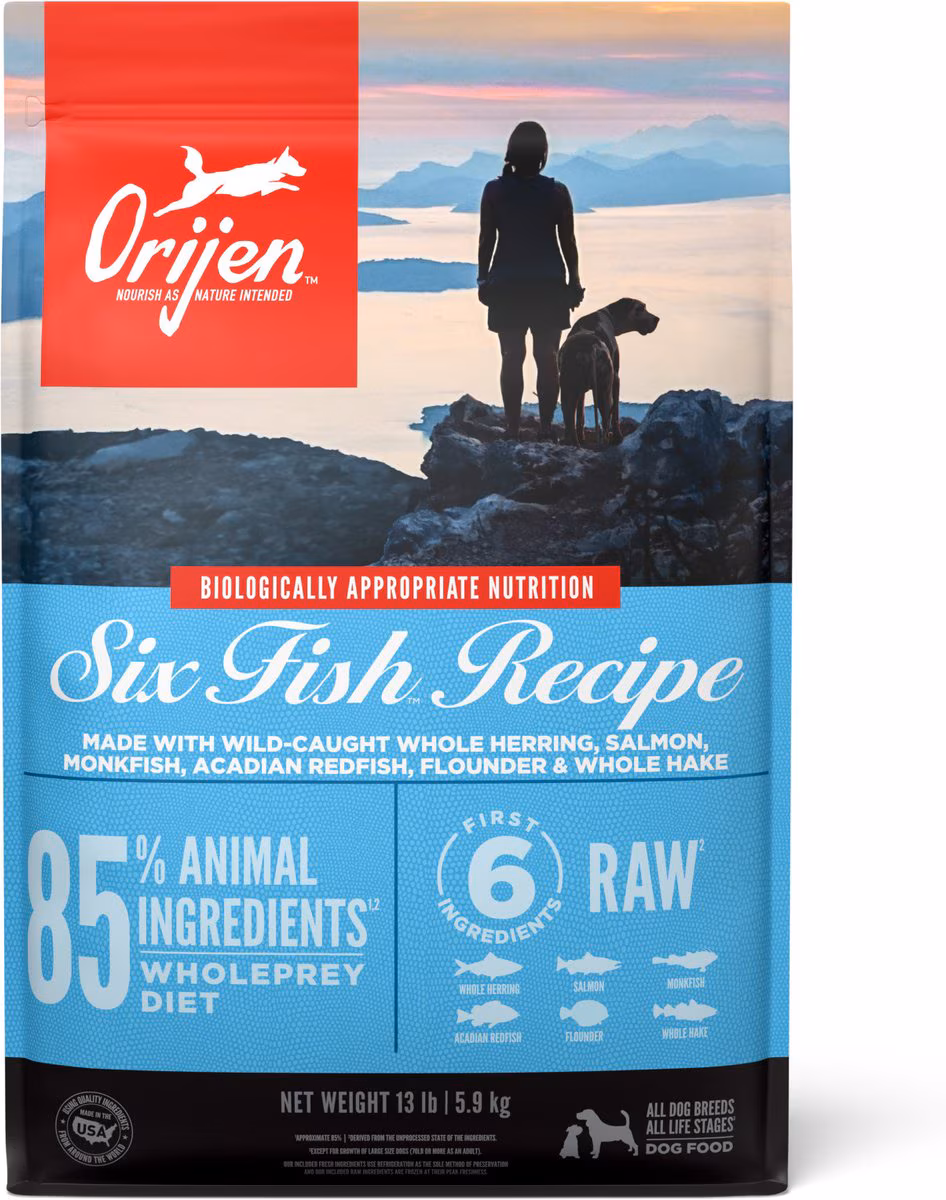 Orijen Six Fish Grain-Free Poultry Free High-Protein Dog Food