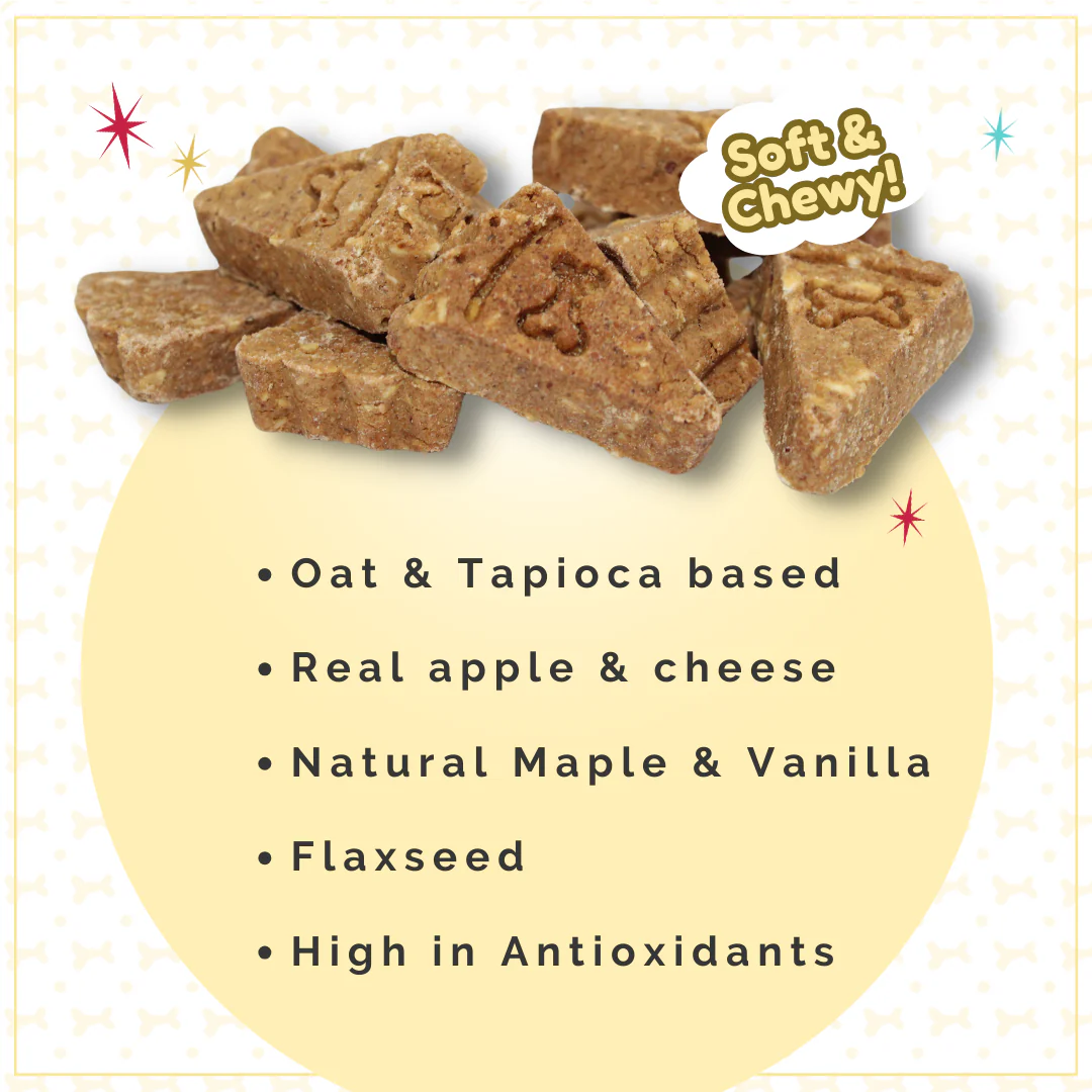 Lazy Dog Co. Pup-Pie & Ice Cream Slices Apple Cheddar w/ Maple & Vanilla Dog Treats – 5 oz.