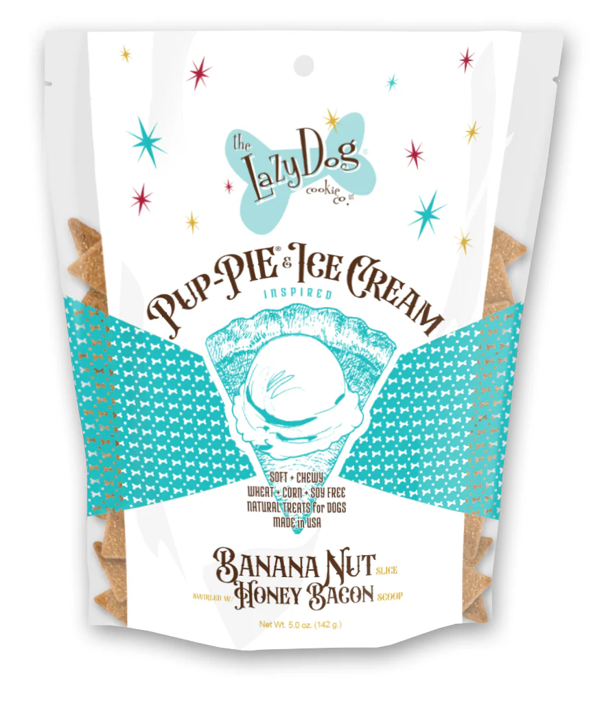 Lazy Dog Co. Pup-Pie & Ice Cream Slices Banana Nut w/ Honey & Bacon Dog Treats – 5 oz.