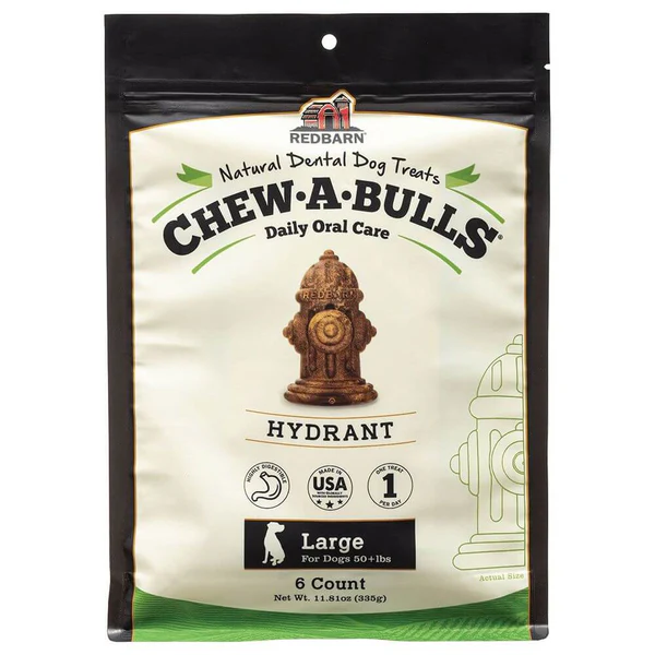 Red Barn Chew-A-Bulls Hydrant Dog Treat Medium – 12 pack