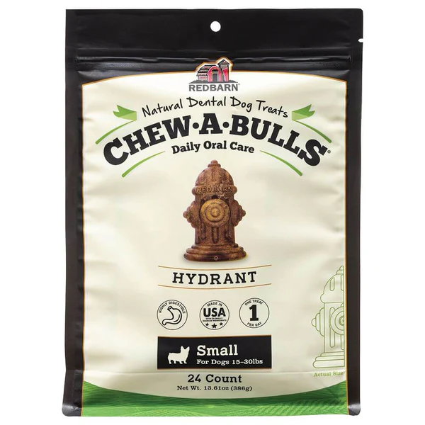 Red Barn Chew-A-Bulls Hydrant Dog Treat Small – 24 pack